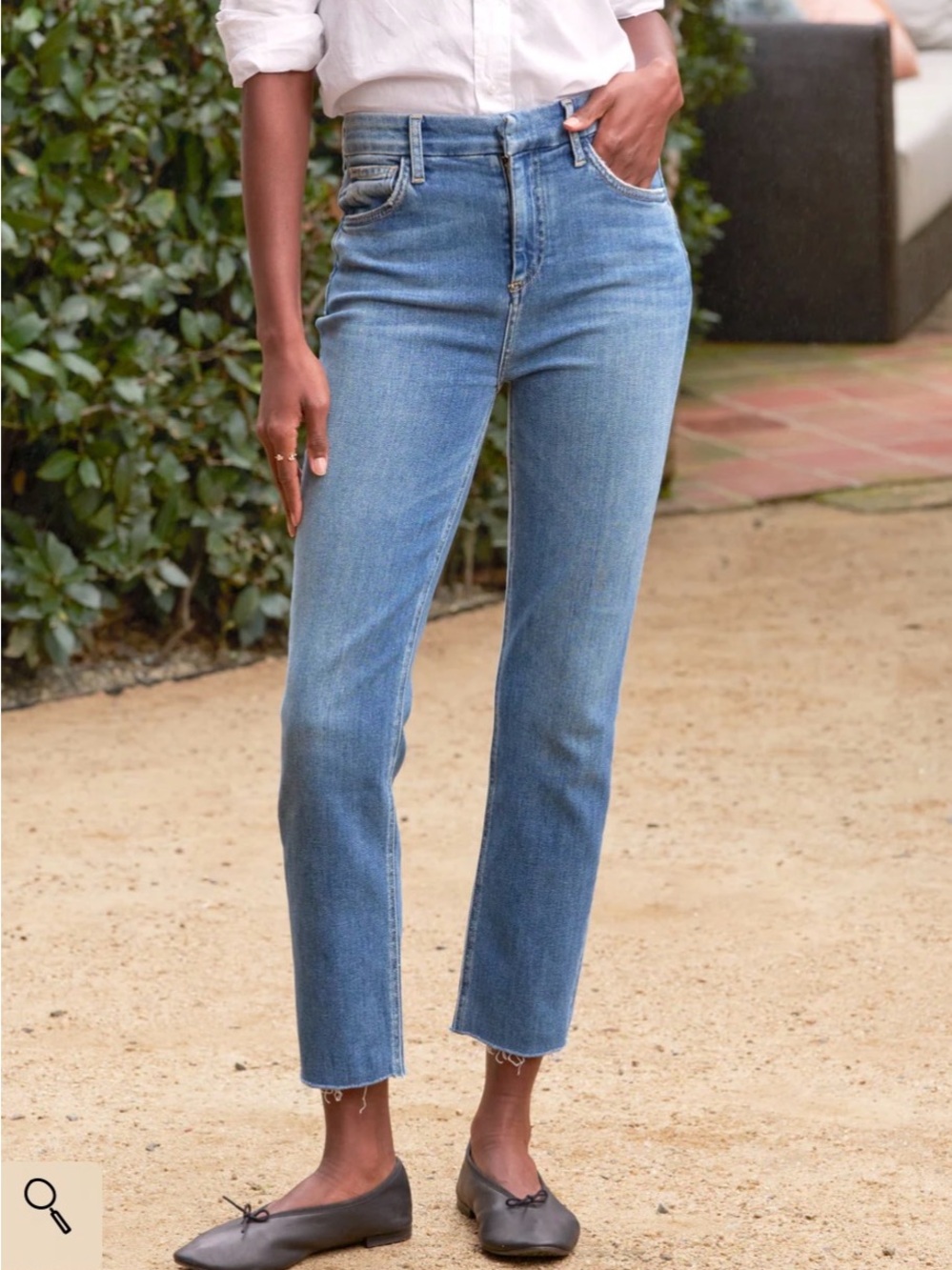 Frank & Eileen Derry Signature Jeans Sz 26 Italian Dream Denim Raw Hem USA